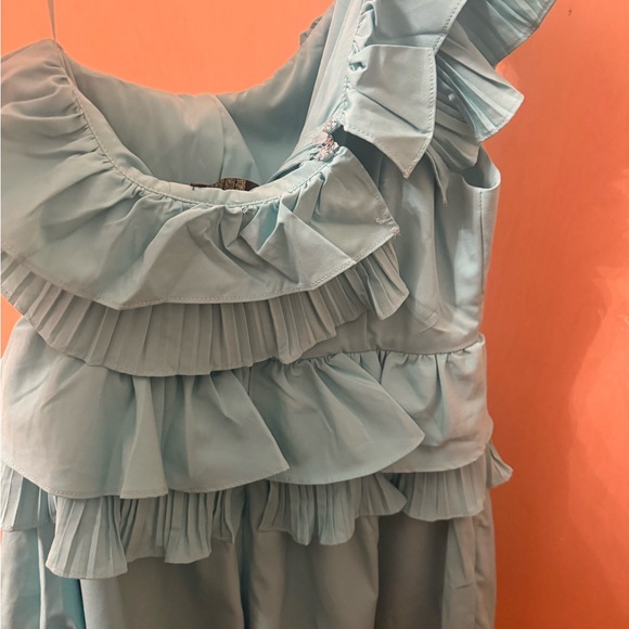 DO+BE Turquoise Ruffle Romper - Picture 3 of 4